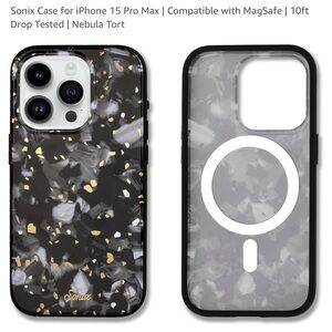 Sonix Black and Gold iPhone 15 Pro Max Case with MagSafe